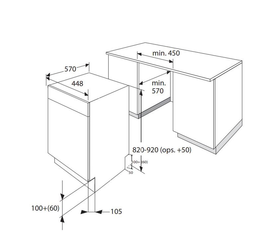 Gram oppvaskmaskin 45 cm stål OM 4330-90 RT X
