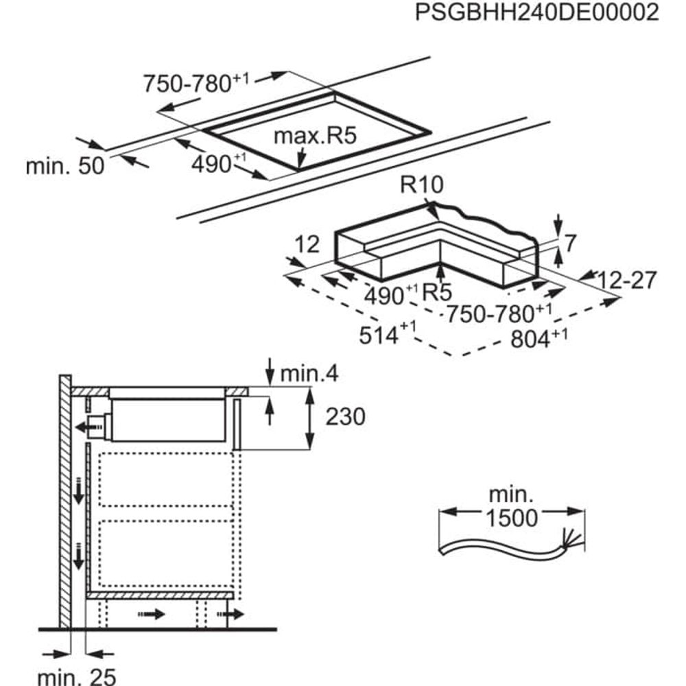 Electrolux Induksjonstopp med integrert ventilator 80 cm HHOB860FMC 