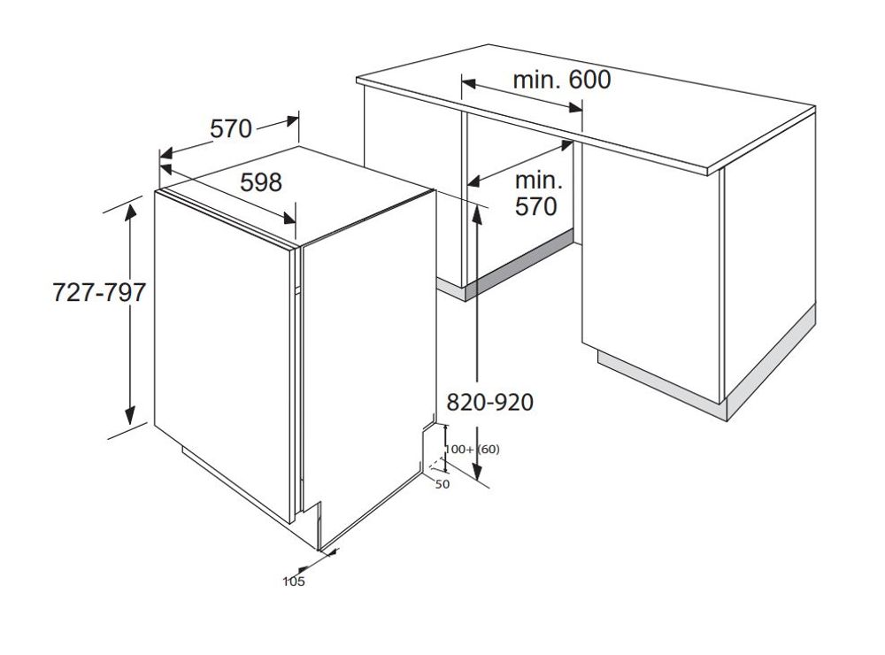 Gram helintegrert oppvaskmaskin 39 db OMI 6240-90 RT