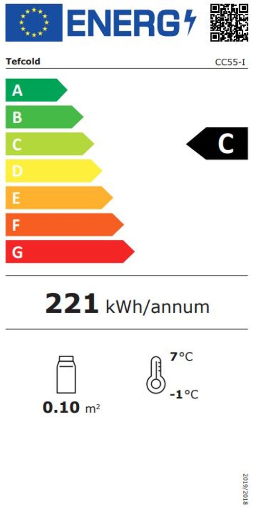 Tefcold tønnekjøler hvit 107 cm CC55 
