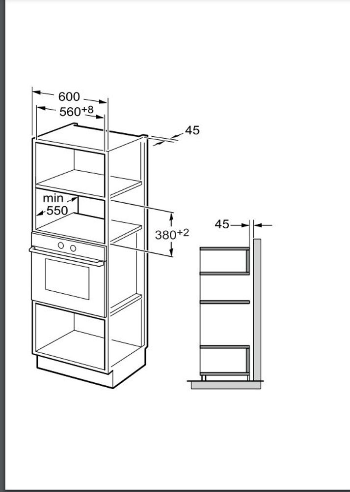 Gram integrert mikrobølgeovn i EasyOff hvit IM 20614-90 W 