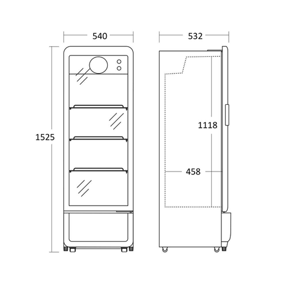 Scandometic displaykjøleskap DC240BD svart 152cm
