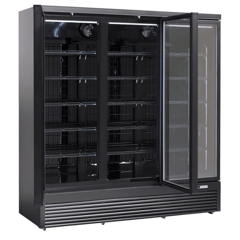 Scandomestic display kjøleskap 3 dører 188 cm bred sort DC1664BB