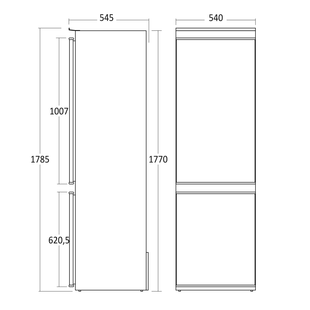 Scandomestic kombiskap frys- og kjøleskap hvit 178 cm CBI247NFWE