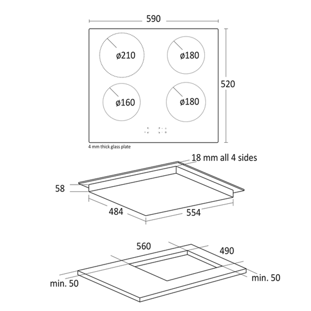 Scandomestic induksjon platetopp 59 cm IKP 60