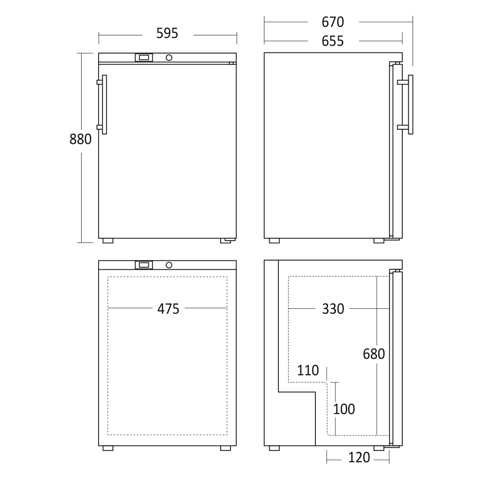Scandomestic oppbevaringskjøleskap hvit 88 cm GUR190W