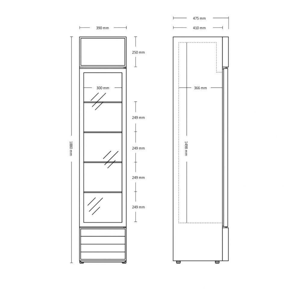 Scandomestic display kjøleskap hvit SD 217 E 