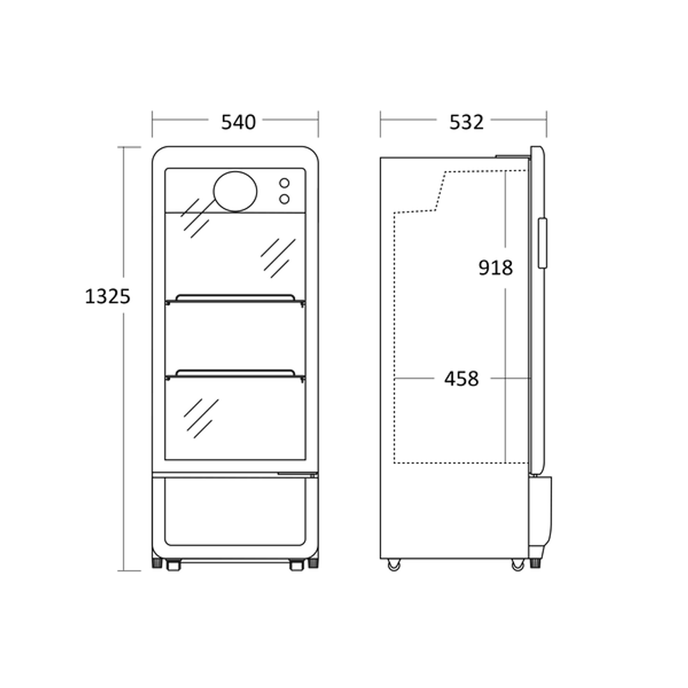 Scandomestic displaykjøleskap DC200BD svart 132cm