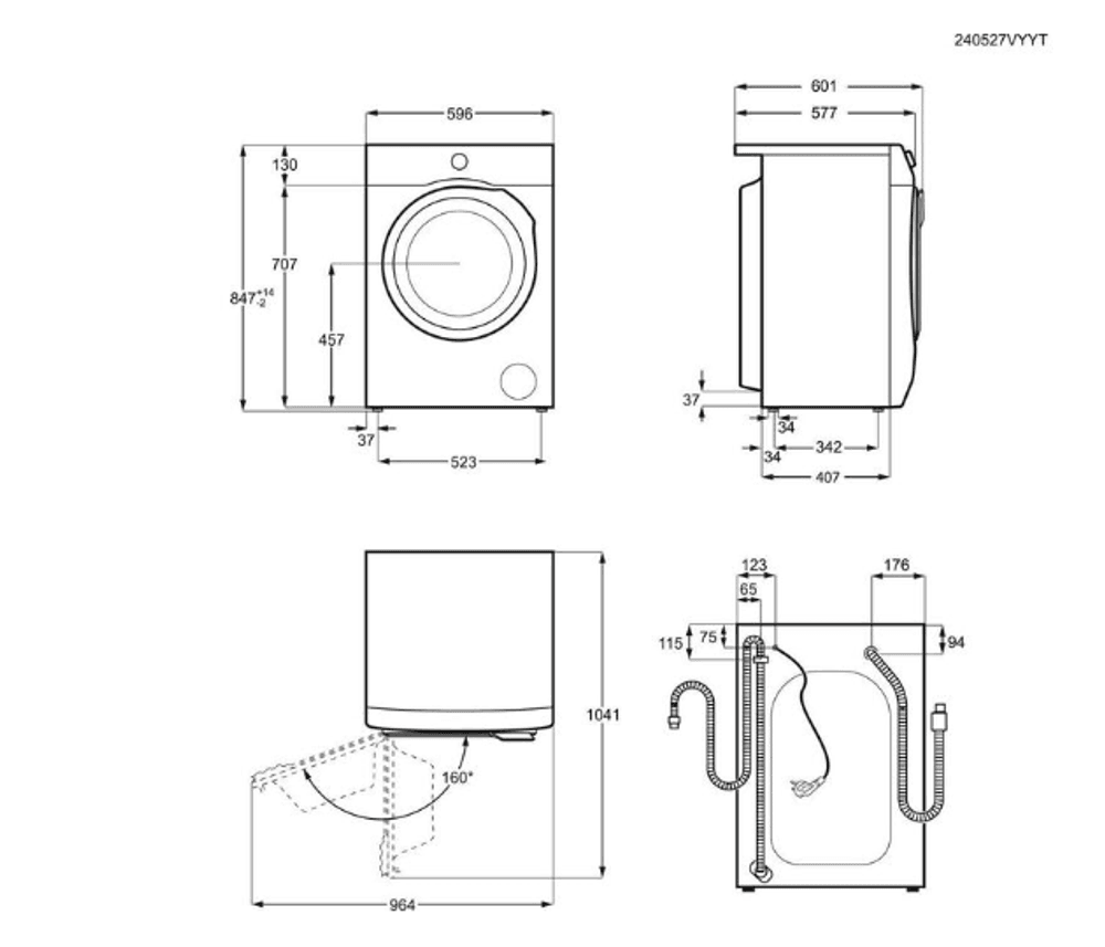 AEG vaskemaskin 8 kg 1600 o/min LR722K86O 